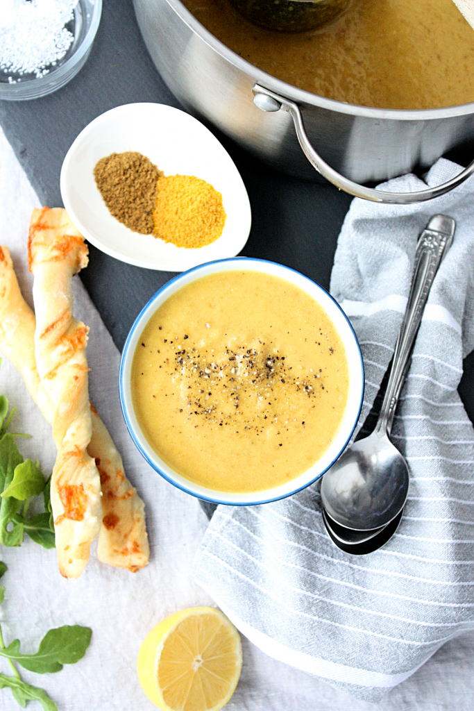 Curried Cauliflower Soup Recipe with Lentils