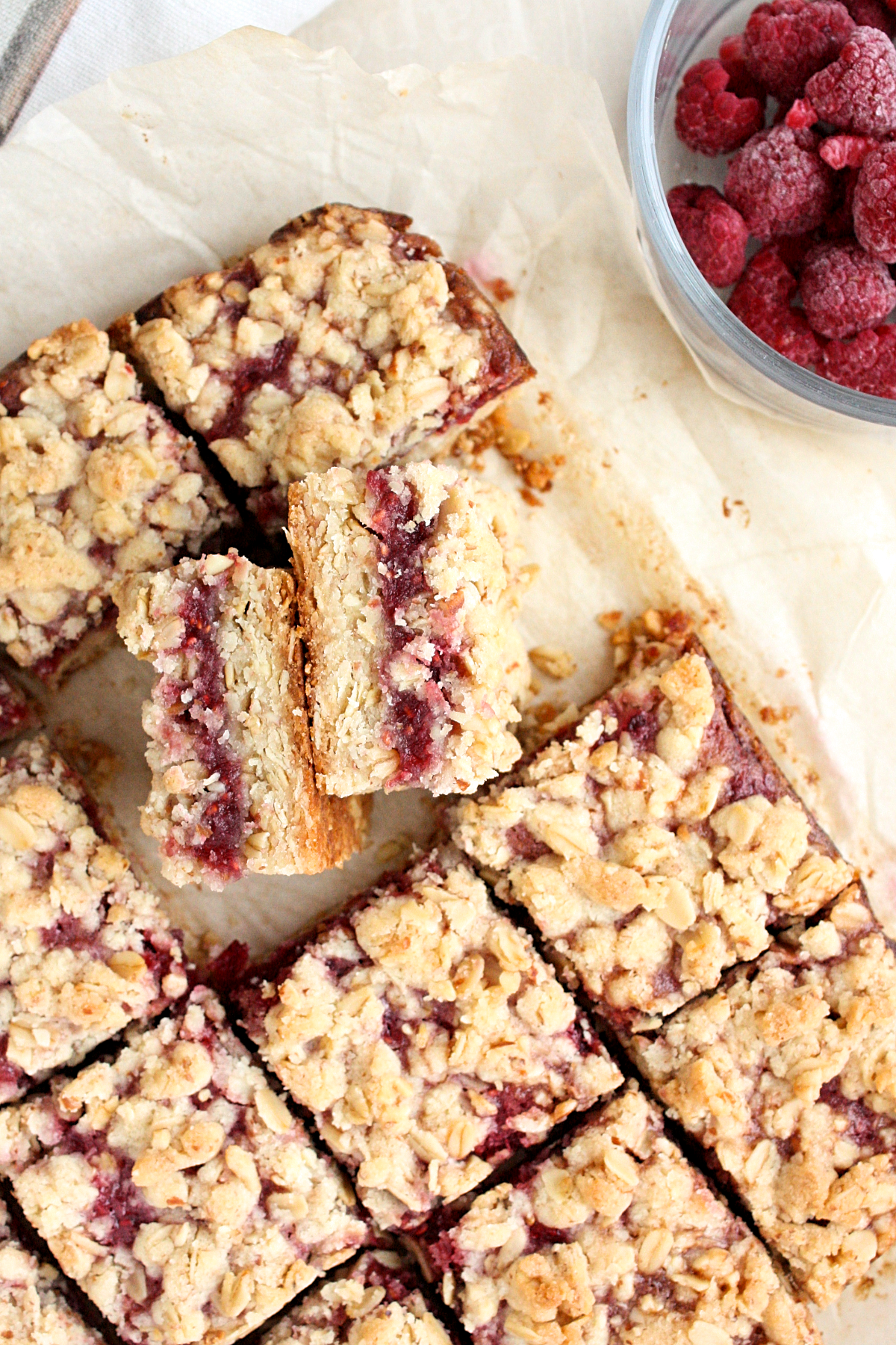 raspberry almond oat squares