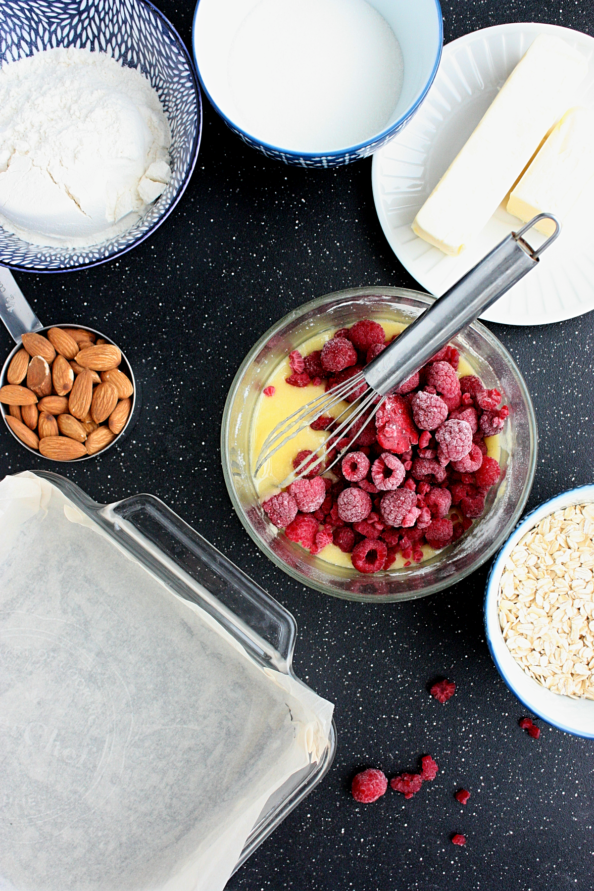 raspberry almond oat squares