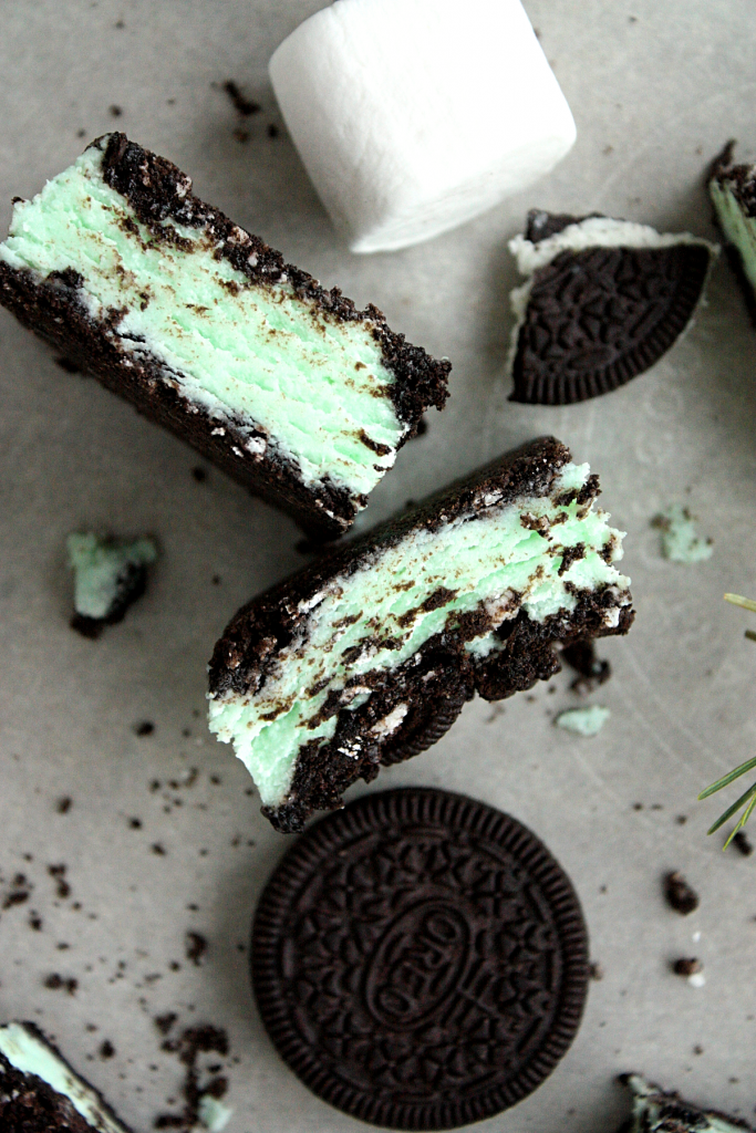 Creme de menthe Marshmallow Oreo Squares