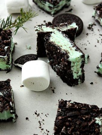 Creme de menthe Marshmallow Oreo Squares