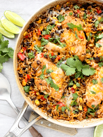 Healthy One Pan Mexican Chicken and Rice Recipe