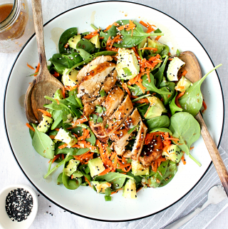 Loaded Sesame Ginger Spinach Salad