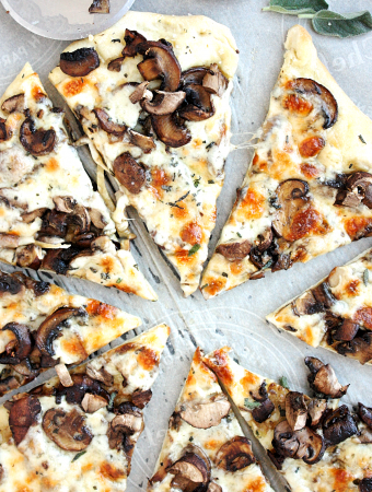 Mushroom Pizza Recipe with Garlic and Sage