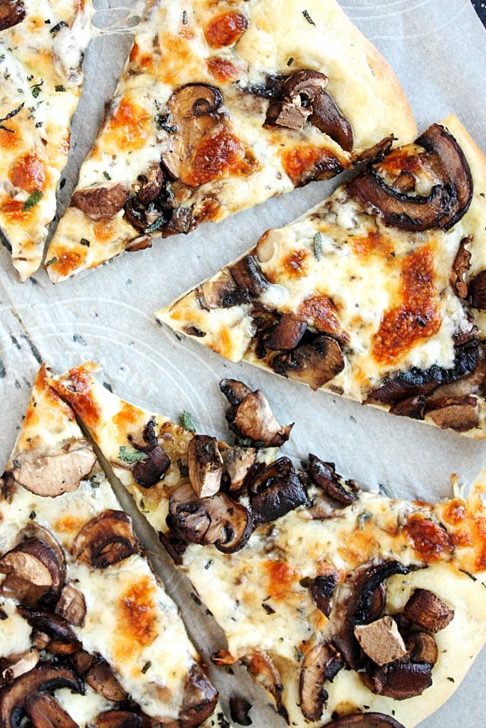 Mushroom Pizza Recipe with Garlic and Sage