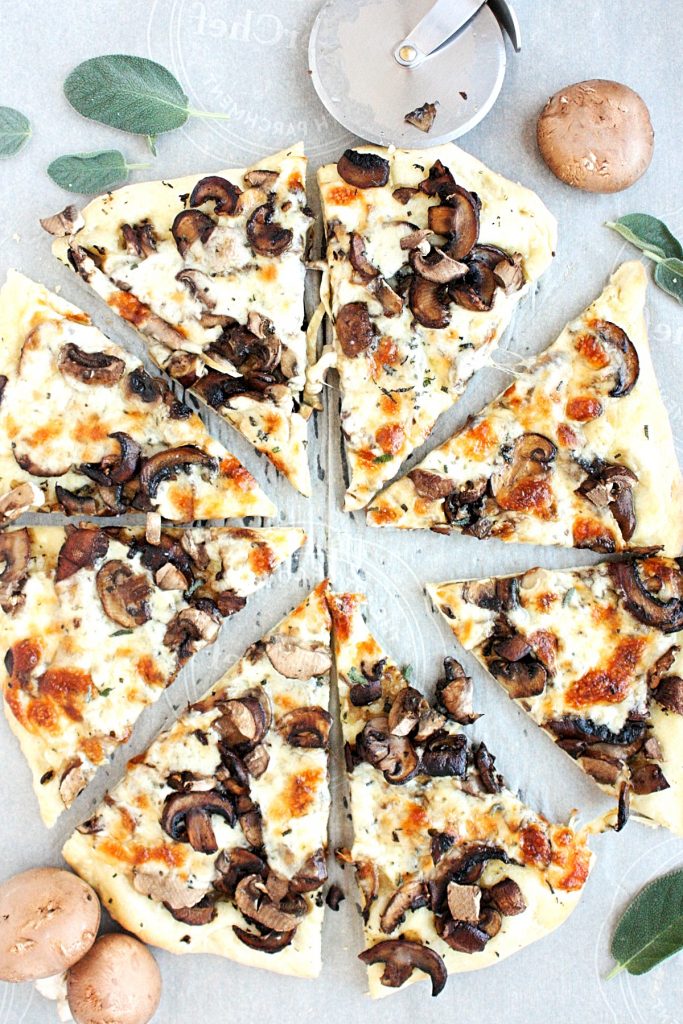 Mushroom Pizza Recipe with Garlic and Sage