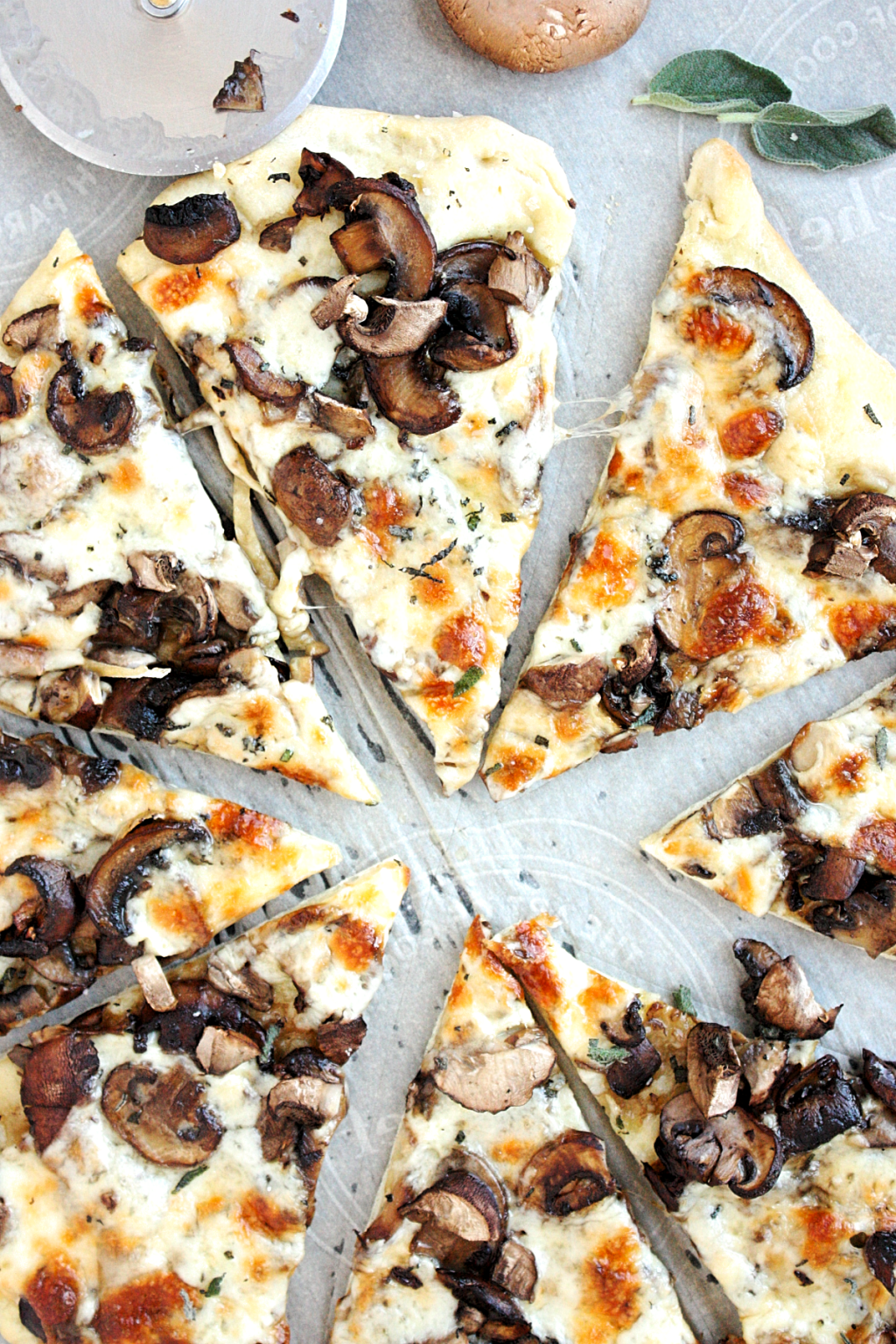 Mushroom Pizza Recipe with Garlic Sage - Monday Sunday Kitchen