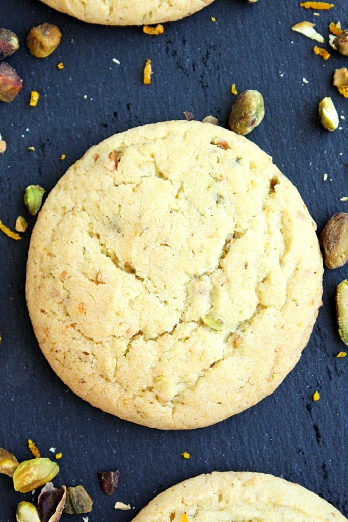 Orange Pistachio Chewy Sugar Cookies