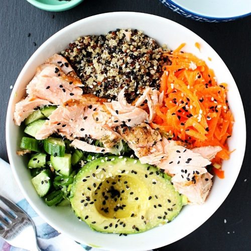 Salmon Poke Bowl Recipe with Quinoa Monday Sunday Kitchen