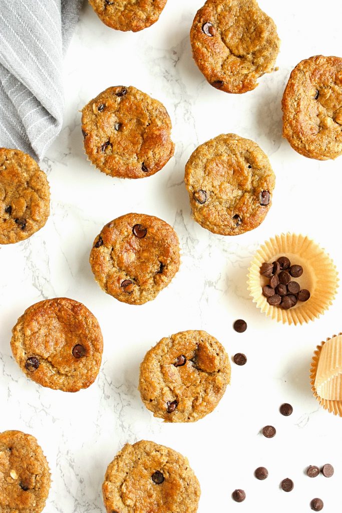 Healthy Gluten Free Banana Muffins with Chocolate Chips
