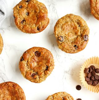 Healthy Gluten Free Banana Muffins with Chocolate Chips