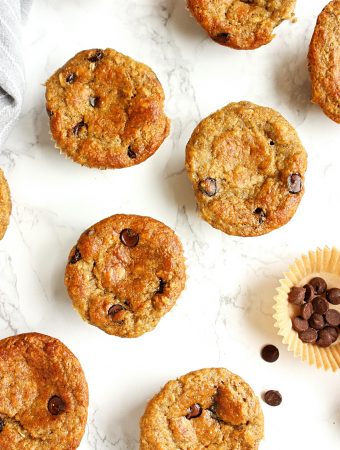 Healthy Gluten Free Banana Muffins with Chocolate Chips