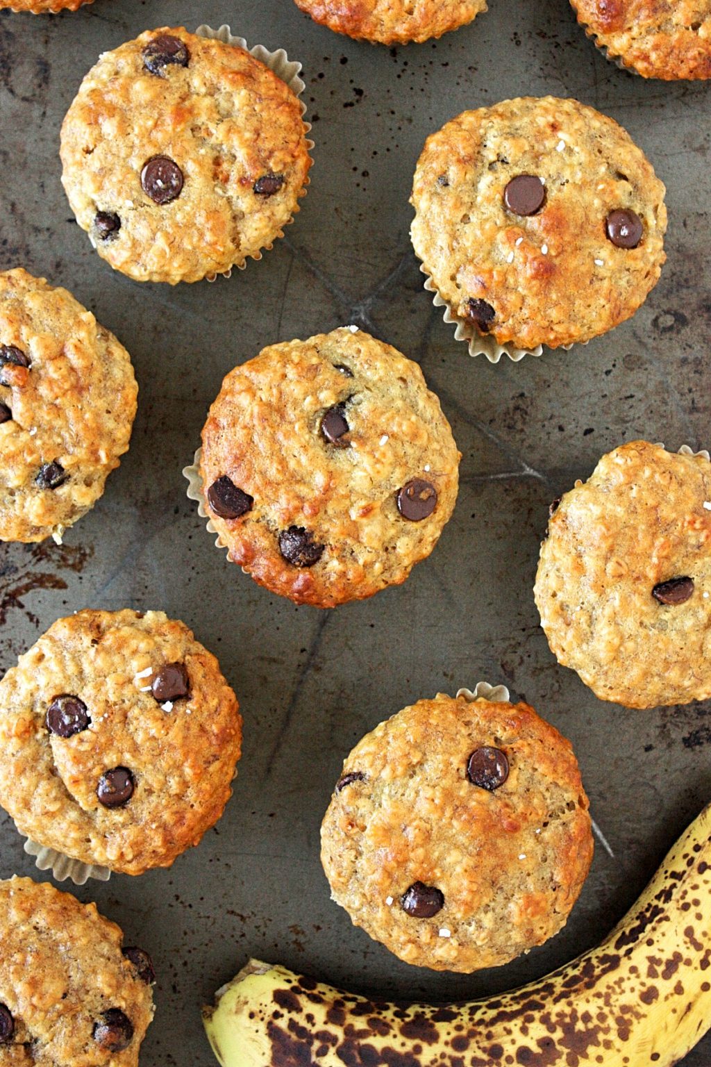 Oatmeal Banana Muffins with Chocolate Chips