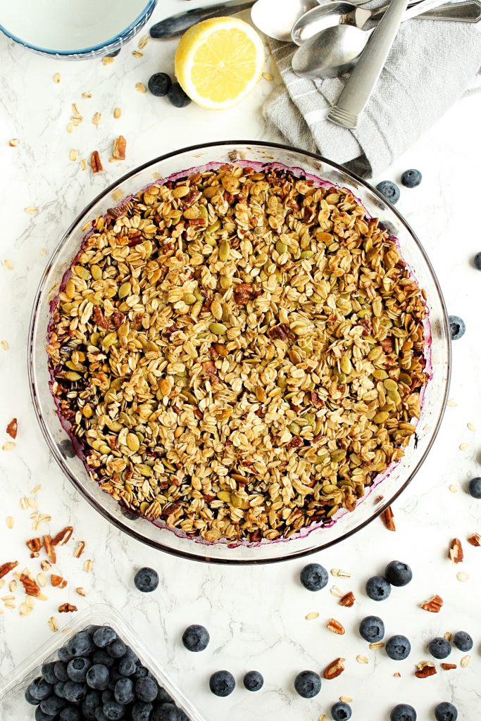 Easy healthy blueberry crisp