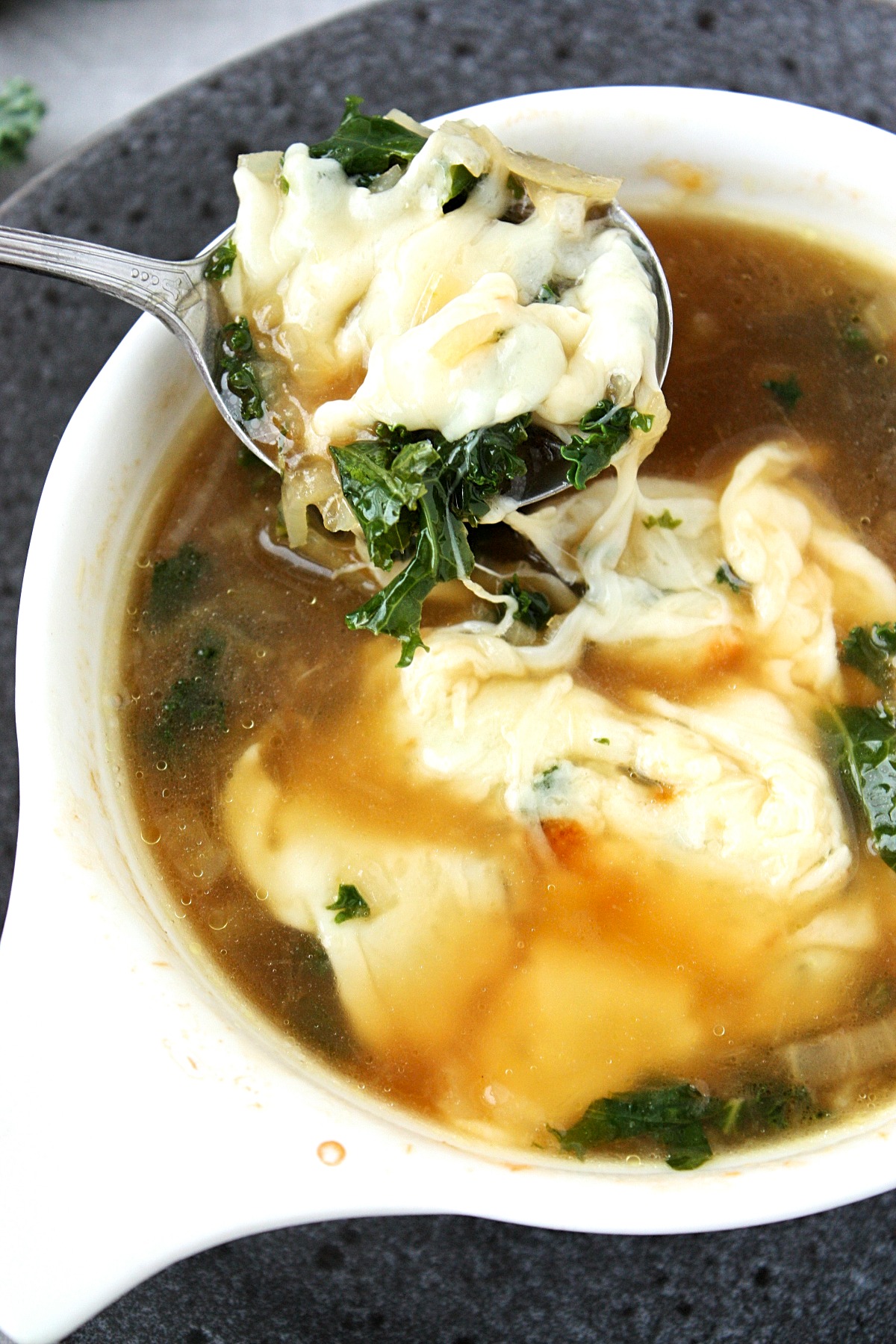 French Onion Soup with Kale