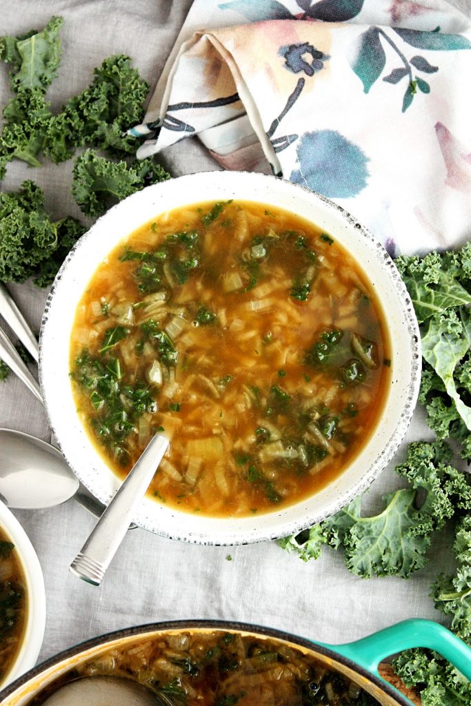 French Onion Soup with Kale