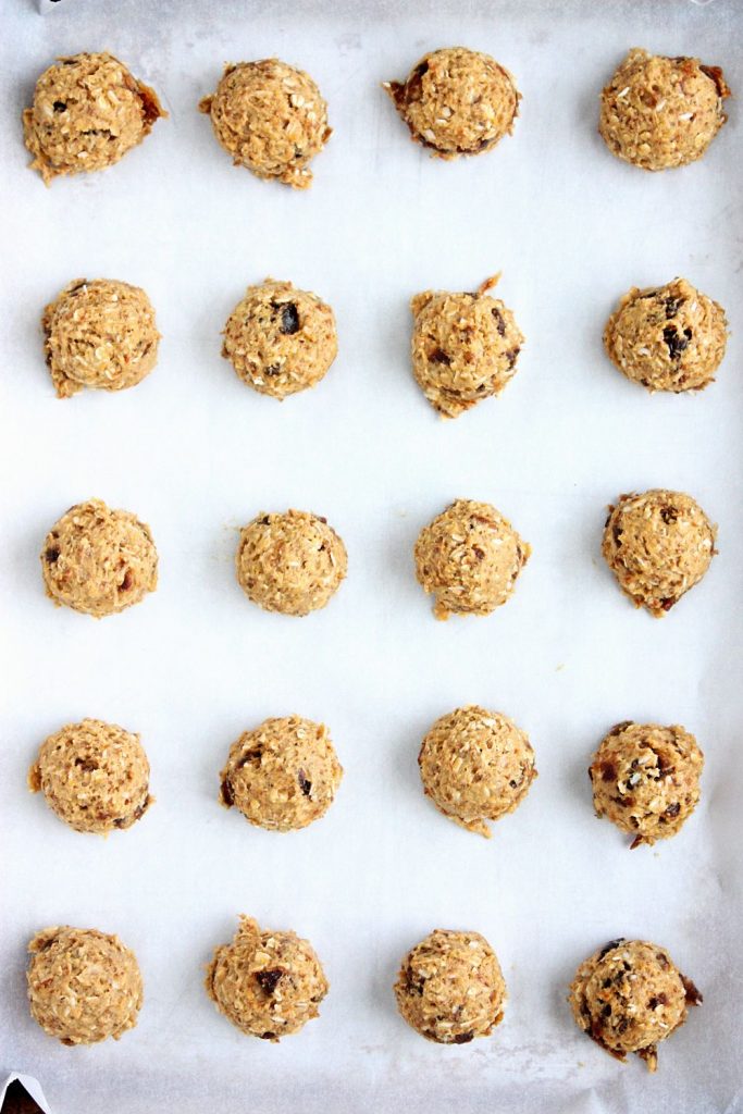 Healthy breakfast cookies ready for the oven.