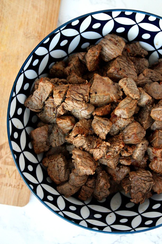 Browned beef for beef bourguignon recipe