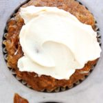 Healthy Carrot Cake Muffins with Cream Cheese Frosting