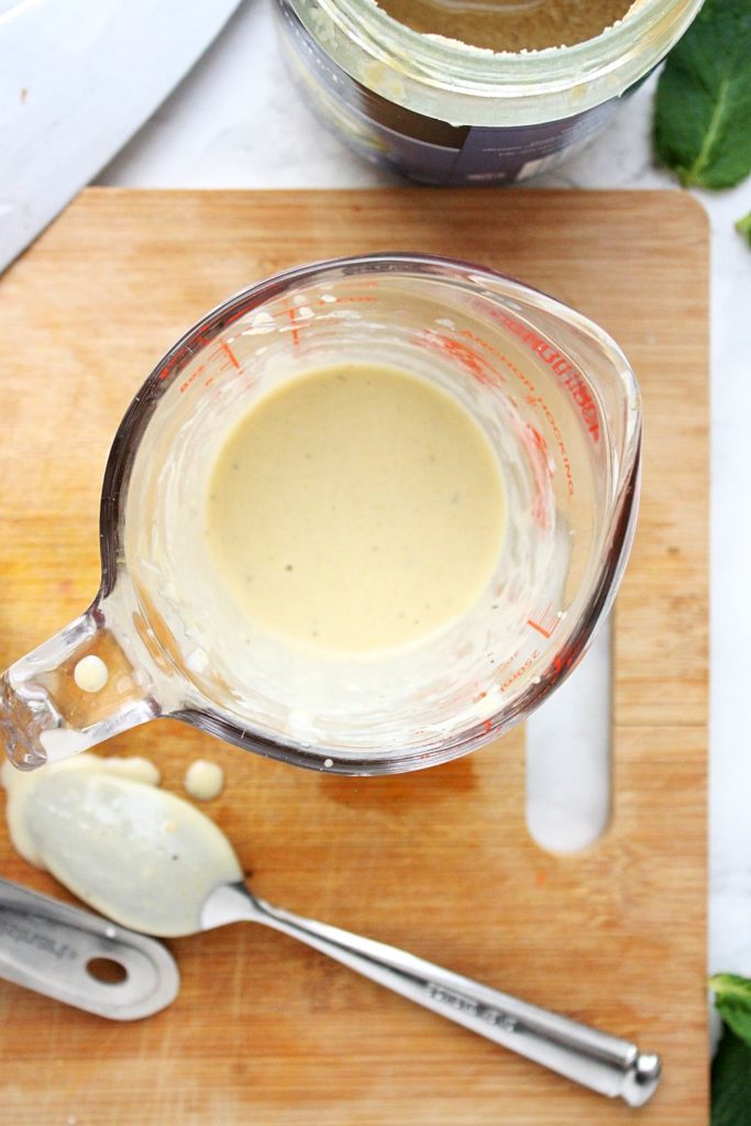 Smooth Tahini Dressing to drizzle on carrots