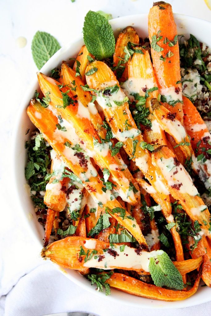 Oven-Roasted Carrots with Tahini Dressing - Monday Sunday Kitchen