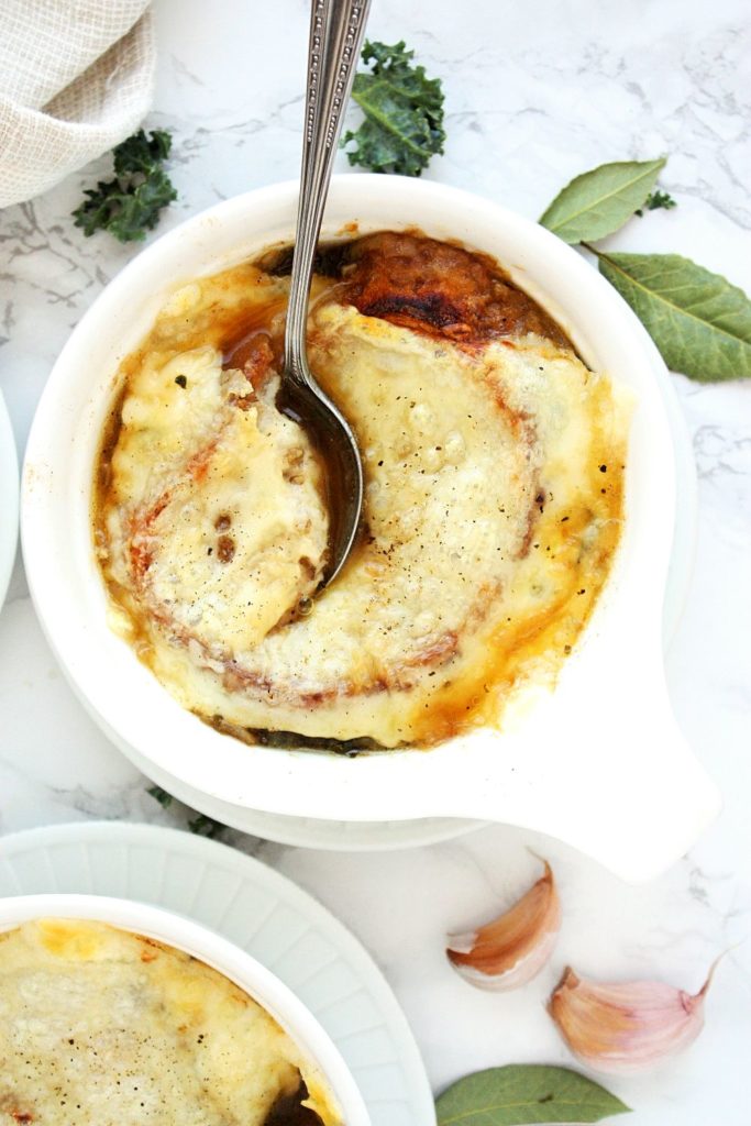 French Onion Soup with Kale