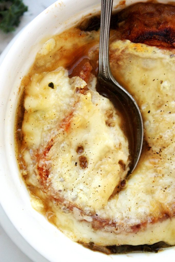 Close up of French Onion Soup