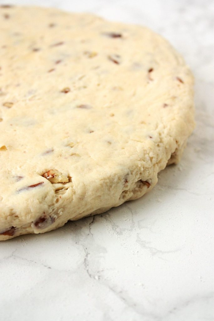 Flattened scone dough