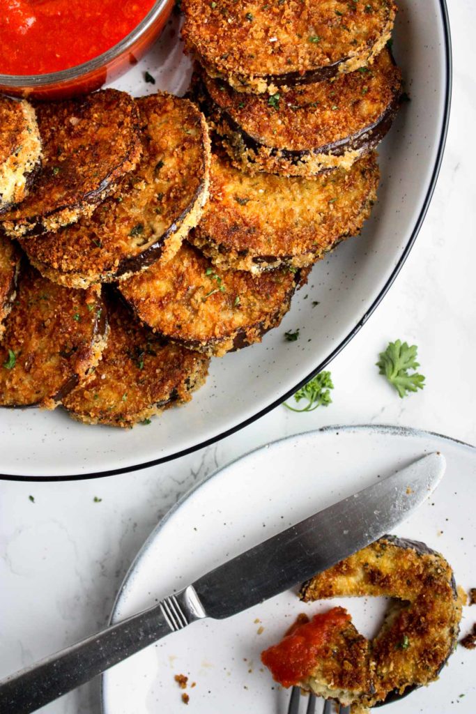 Crispy oven-baked eggplant recipe.